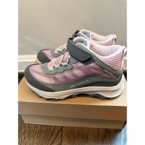 Merrell Kid's Moab Speed Mid Waterproof Hiking Boot Sz 1 Youth Dusty Pink NIB